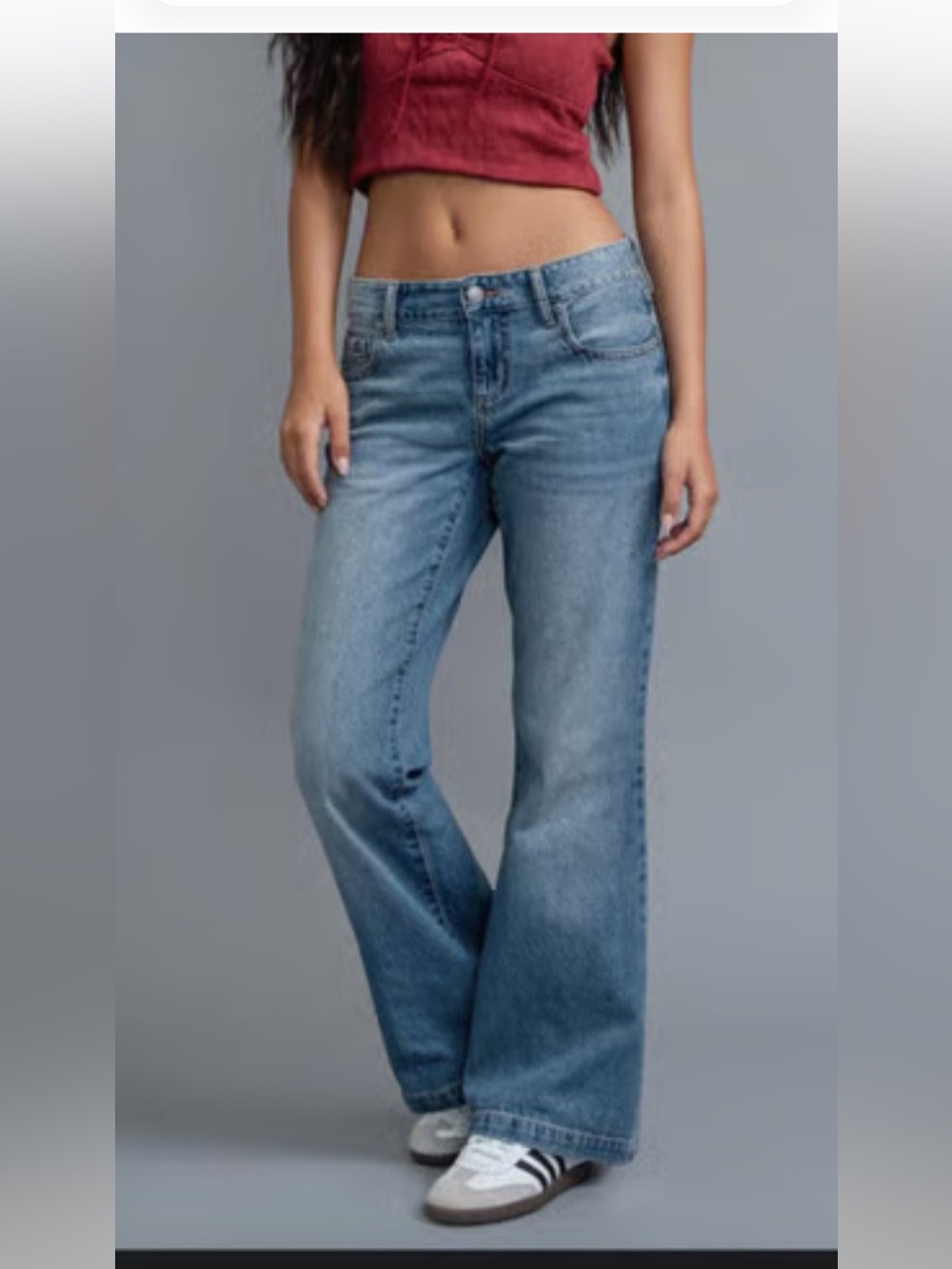 S.O.N.G jeans. Low rise wide leg.